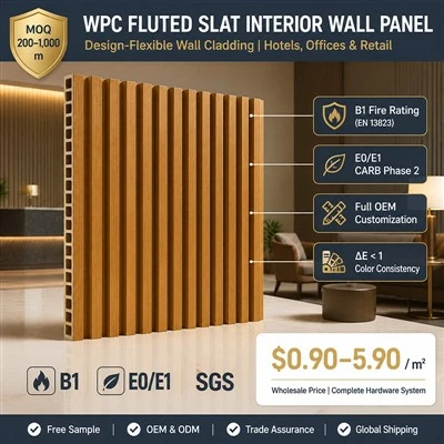 WPC Fluted Slat Interior Wall Panel