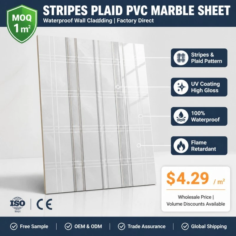 Stripes Plaid PVC Marble Sheet manufacturers